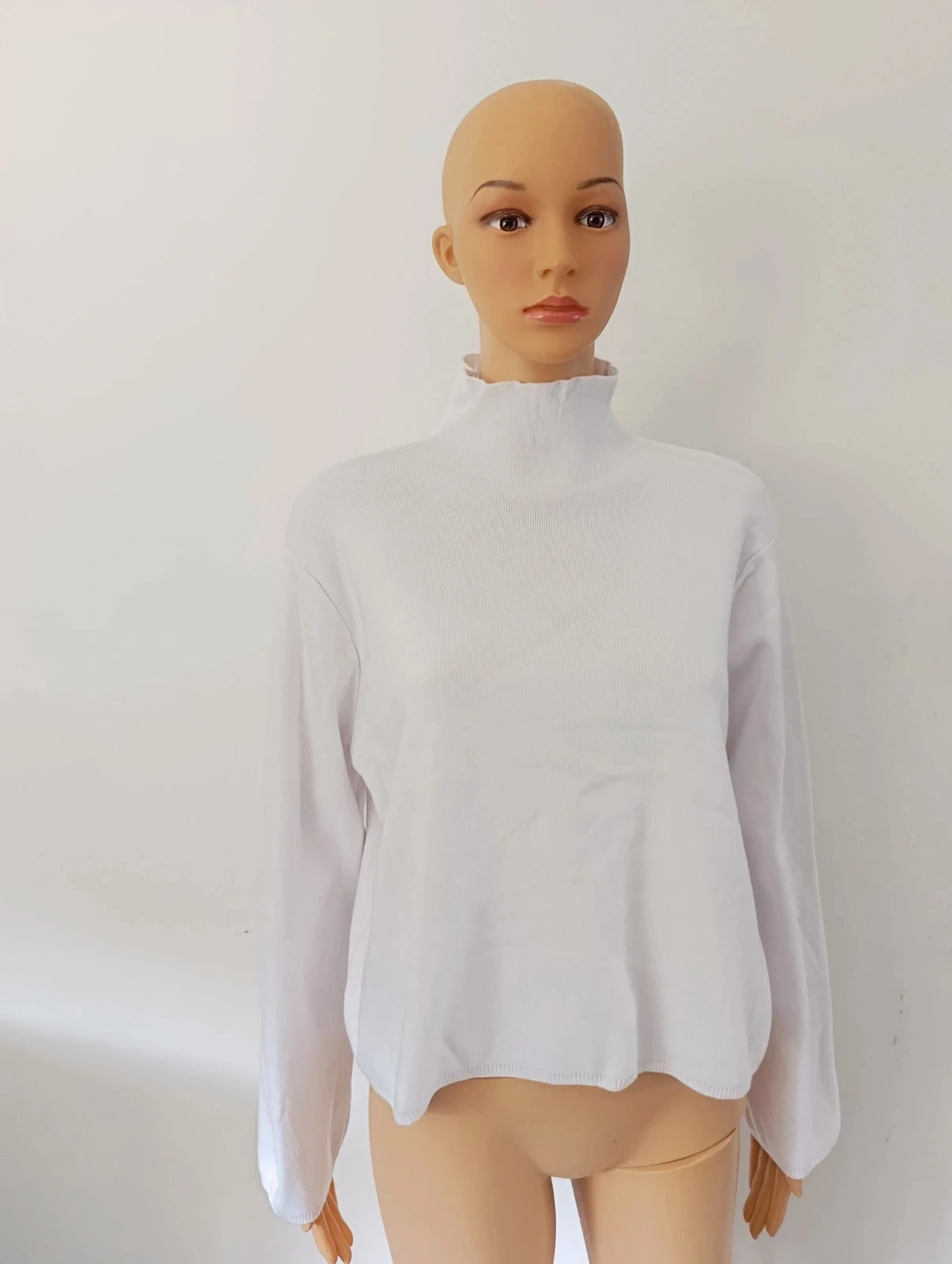 Pull col montant blanc Van Der Rock M/L – maille douce – oversize